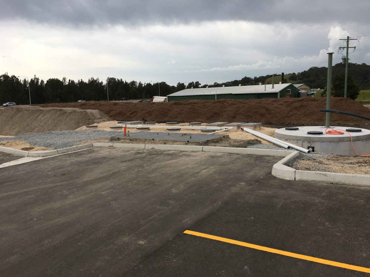The sealed gas tight lids are the only part of the sewage treatment plant that will be visible once installation is complete.