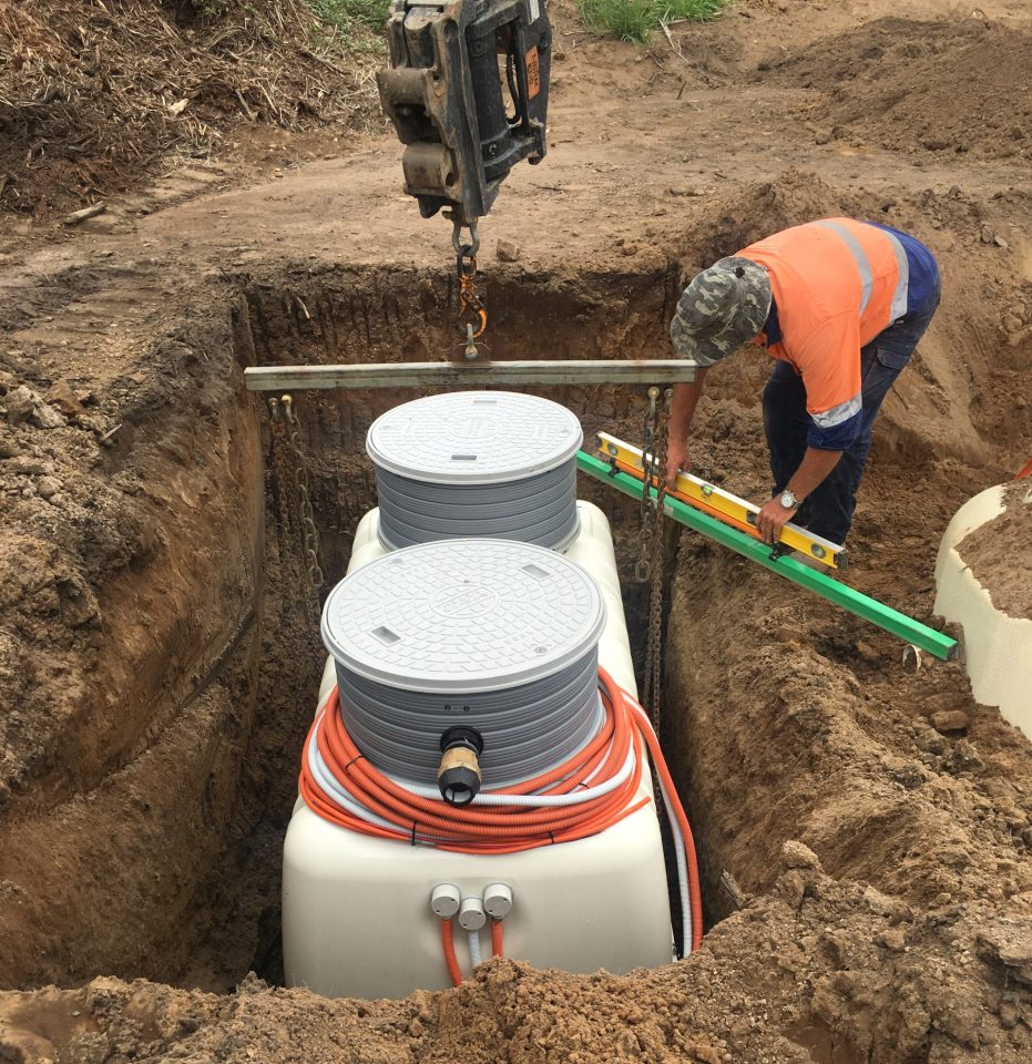 The pumpwell is carefully levelled to ensure optimal performance.
