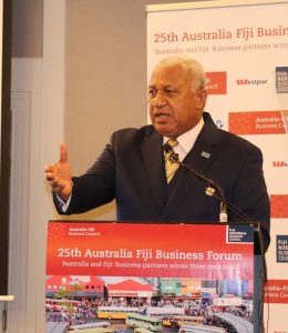 Pm Bainimarama Speaks At 25th Australia Fiji Business Council Forum