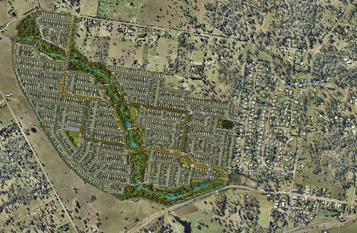 Waterlea community designed around a natural creeek