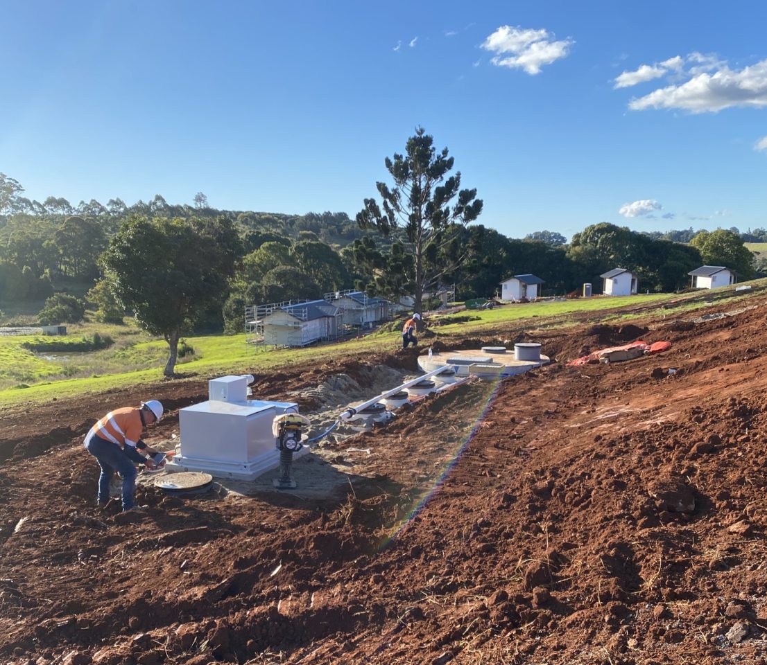 Installation of Kubota wastewater treatment plant nearing completion as the cabins for the expansion of the property are finalised.