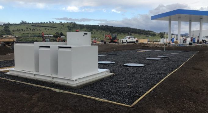 True Water install Kubota MBBR wastewater treatment system at the new United Service Station in Brighton, Tasmania