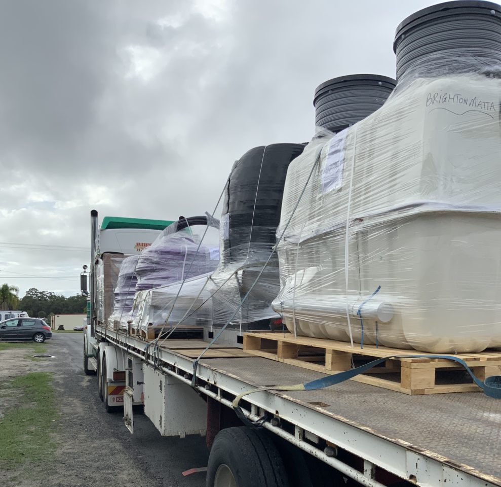 Components of the wastewater treatment system were prefabricated in our workshop for easy transport to the site in Tasmania and an efficient installation.