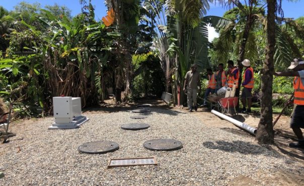 The wastewater treatment plant upgrade for the Nanuku Resort Clubhouse in Fiji was completed by local trades and onsite staff under the supervision of a True Water Australia technician.
