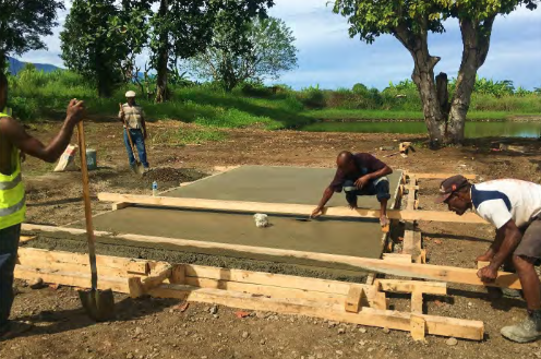 Concrete slab for the True Water sewage treatment Control Room was prepared by local contractors in PNG under supervision with our specialist technician.