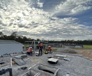 True Water technicians undertaking maintenance as part of the operation of the Yarwun Wastewater Treatment Plant