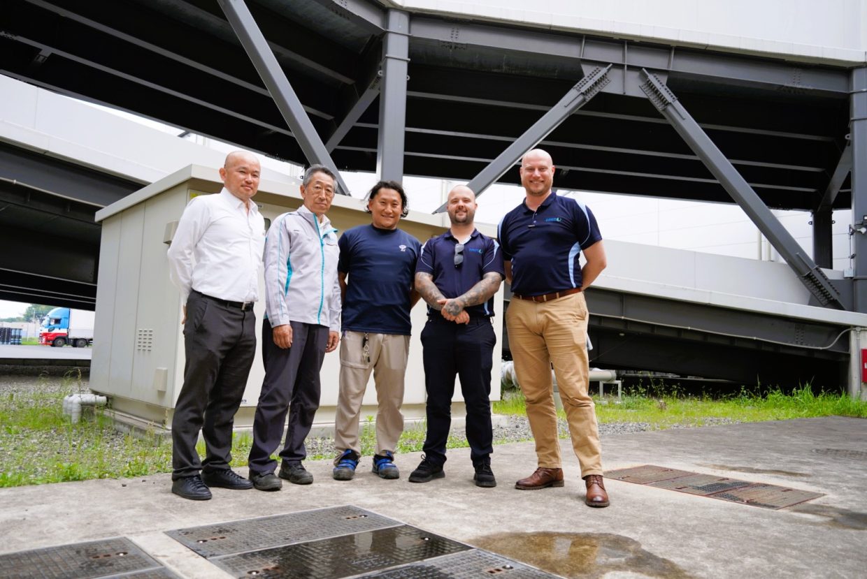 True Water team members meet with Kubota in Tokyo at wastewater treatment facility..