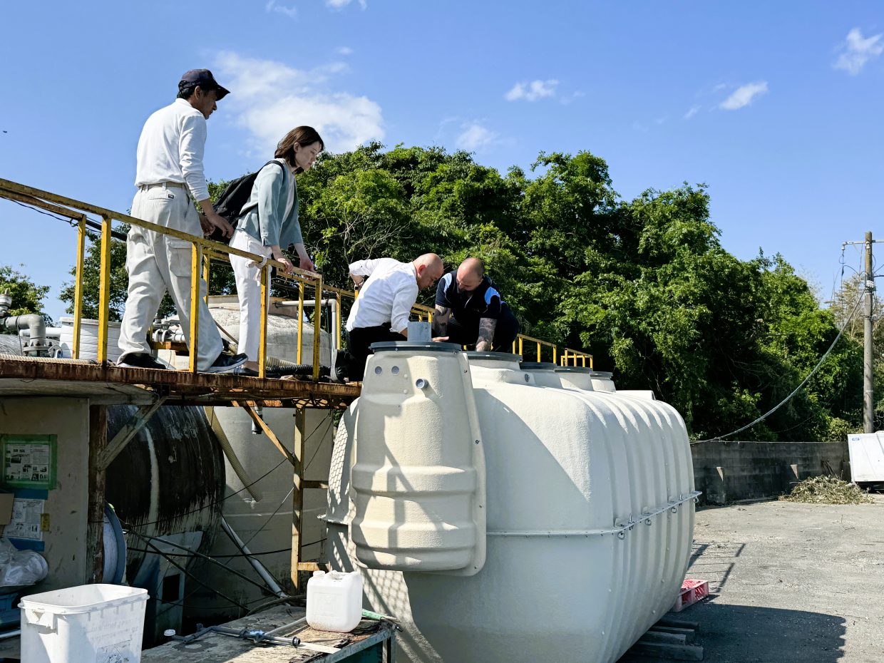 True Water inspects a Kubota Wastewater Treatment Plant installed above ground with pedestrian gangways.