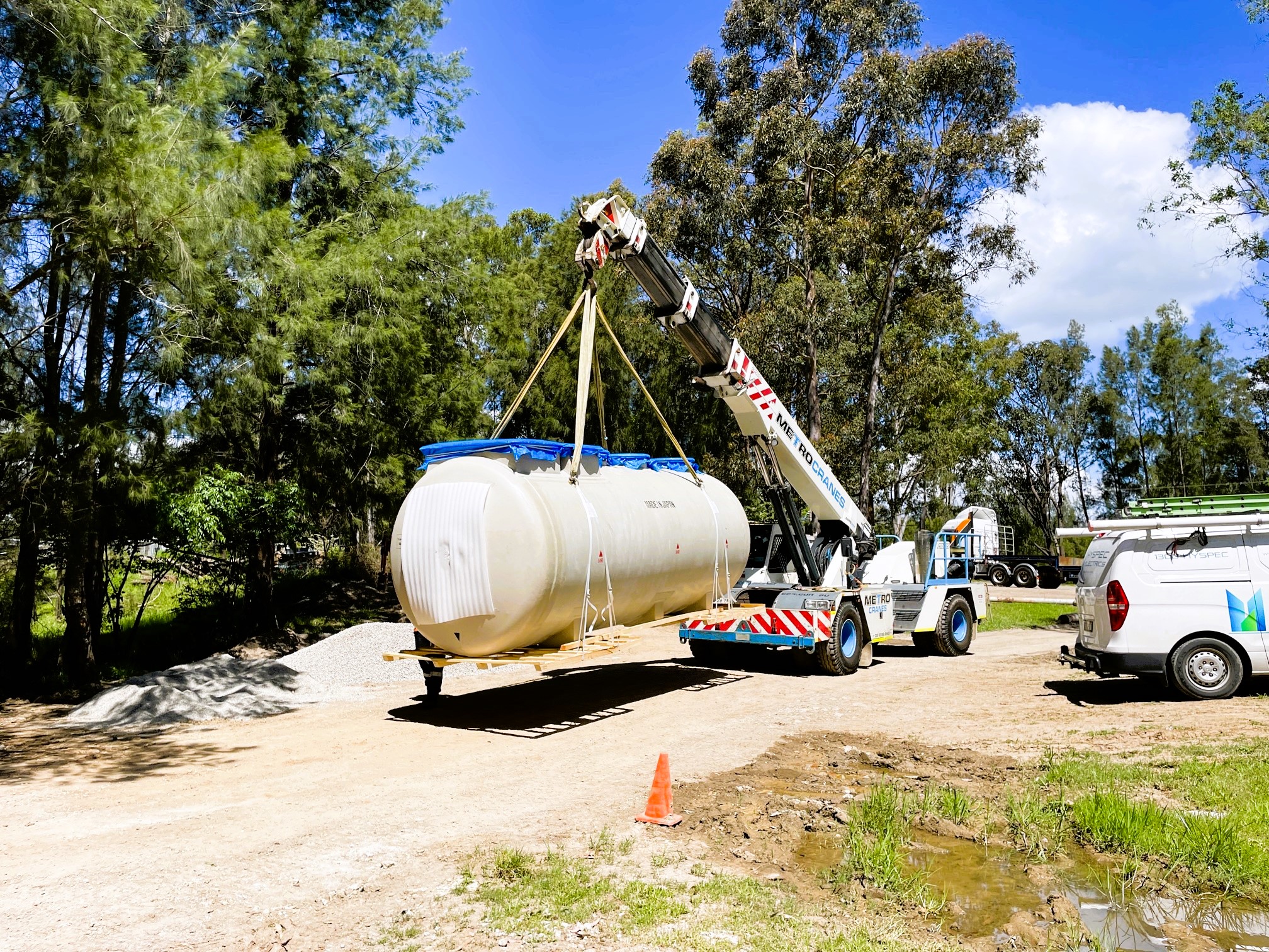 True Water prefabricated critical WWTP components off-site before transporting it to site.