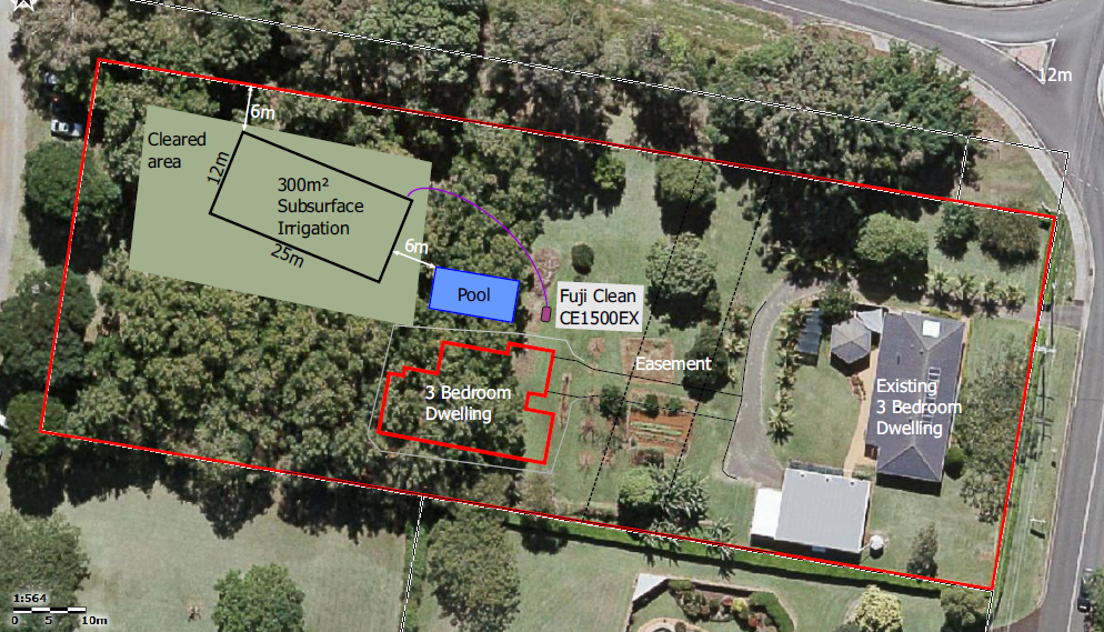 Plan for onsite sewage treatment for a home in Alstonville