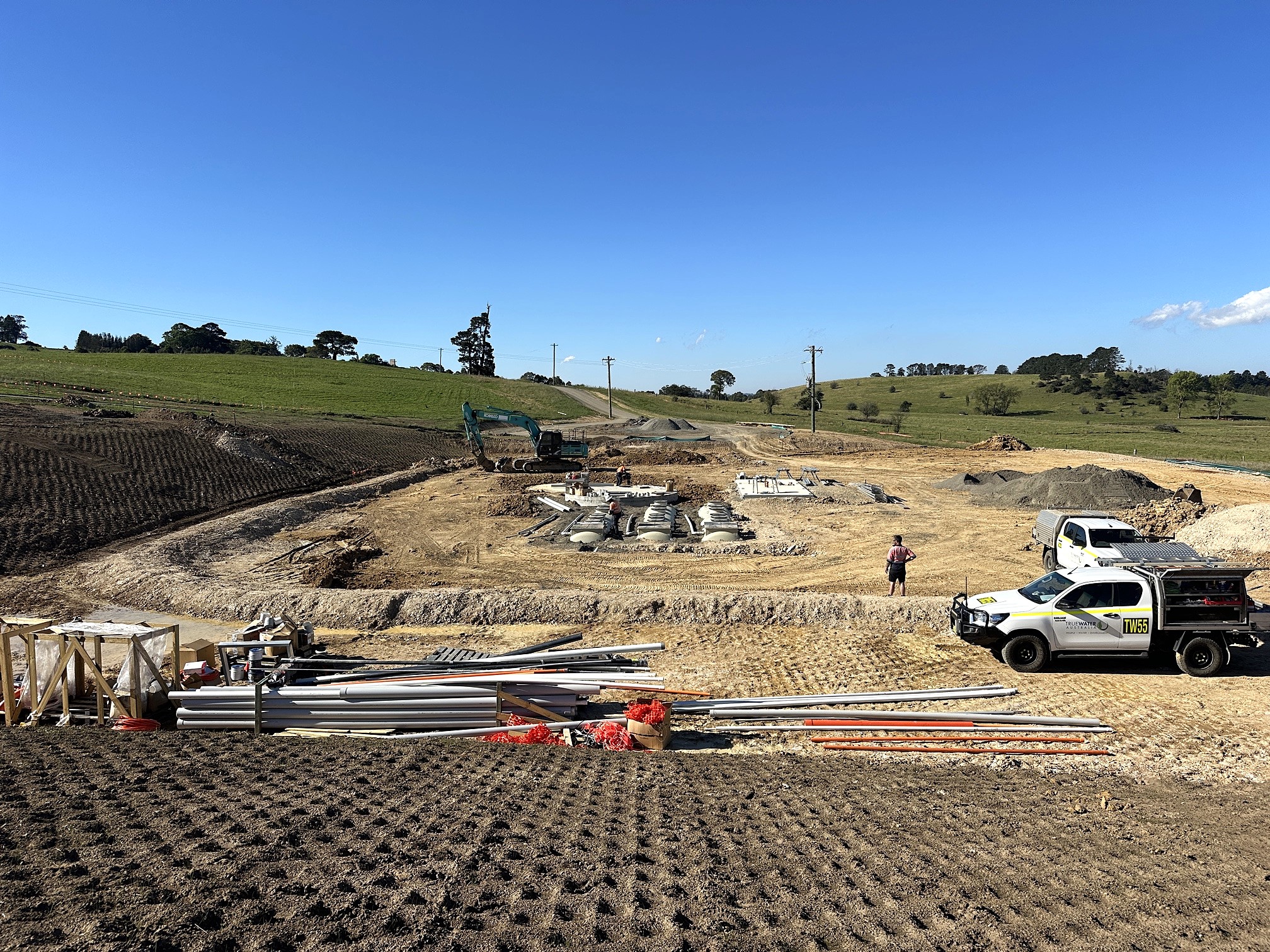 Works underway for the Ashbourne independant Water Utility Sewage Scheme in Moss Vale