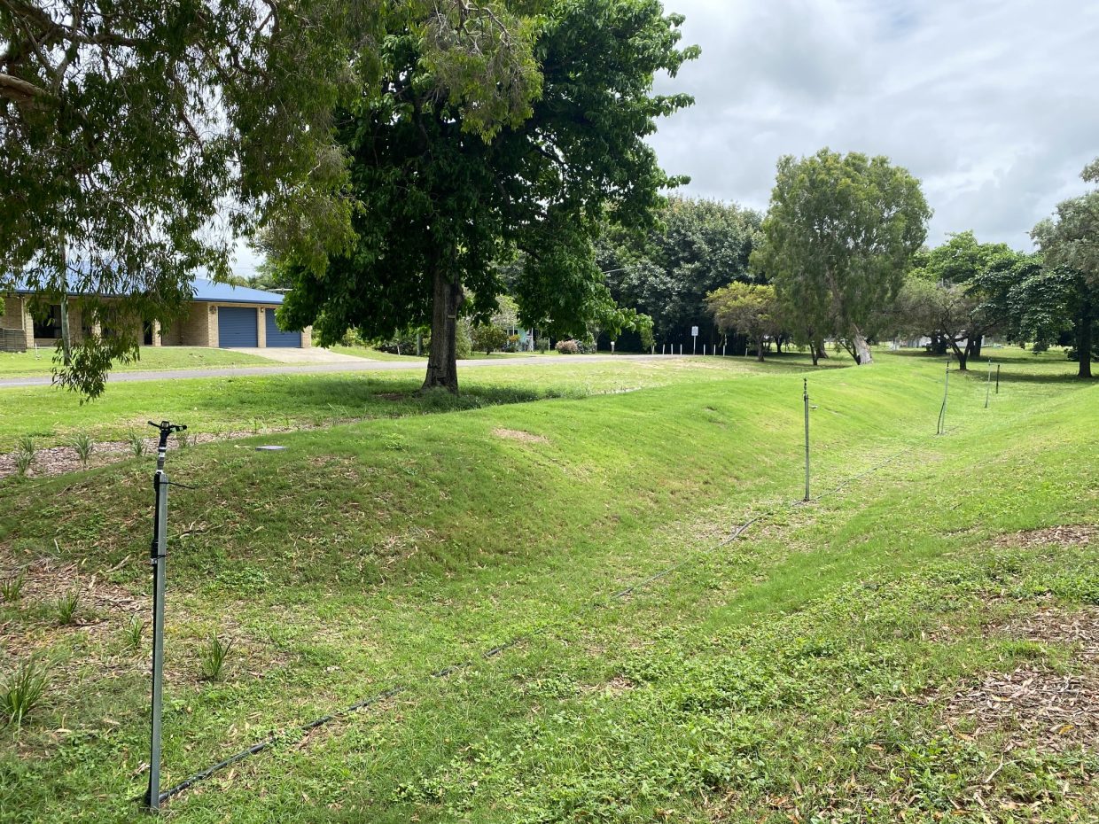 The Forrest Beach WWTP engineered dispersal area 12 months after installation.