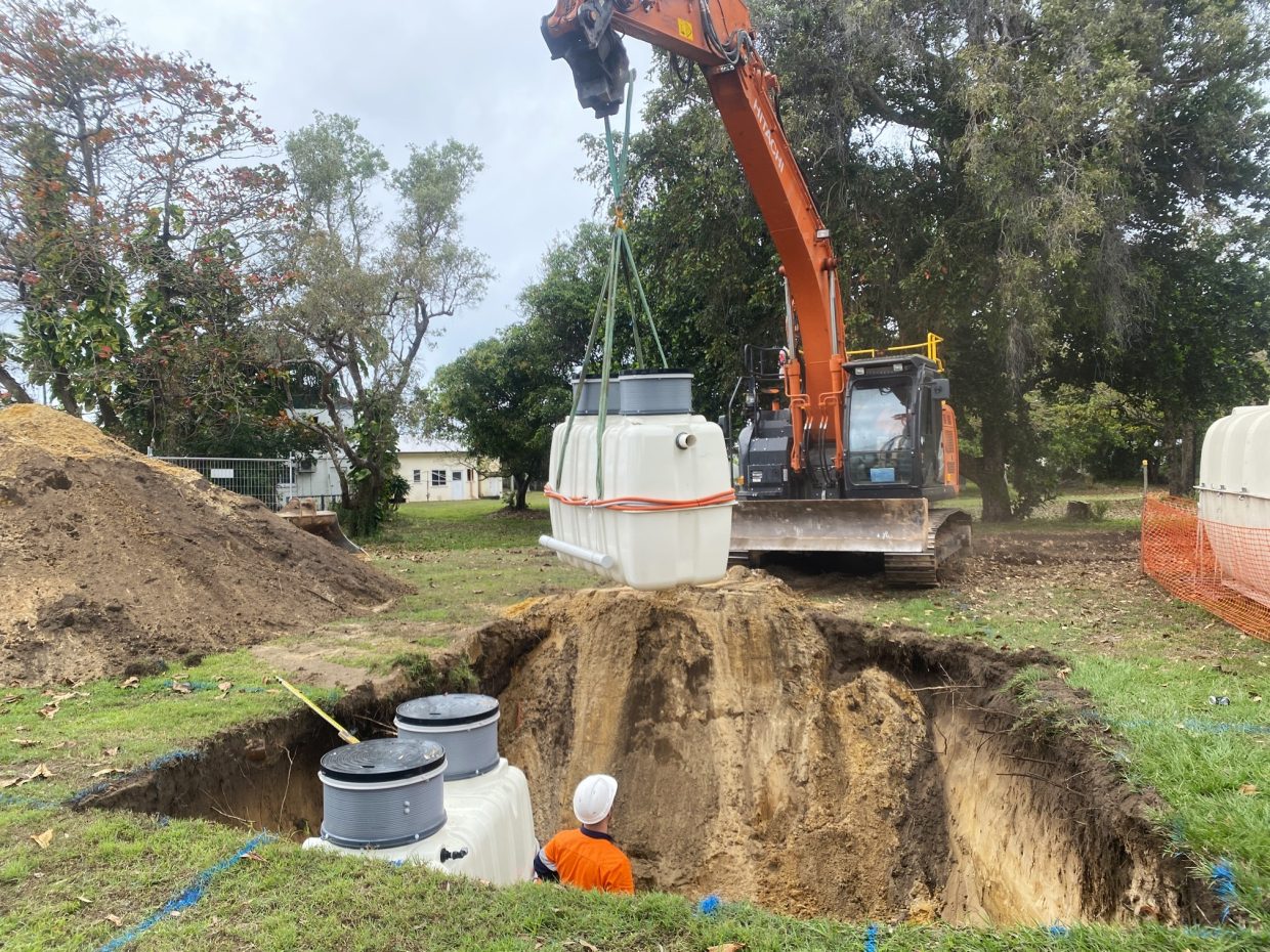 Installation of pumpwell at Forrest BEach RV Beach