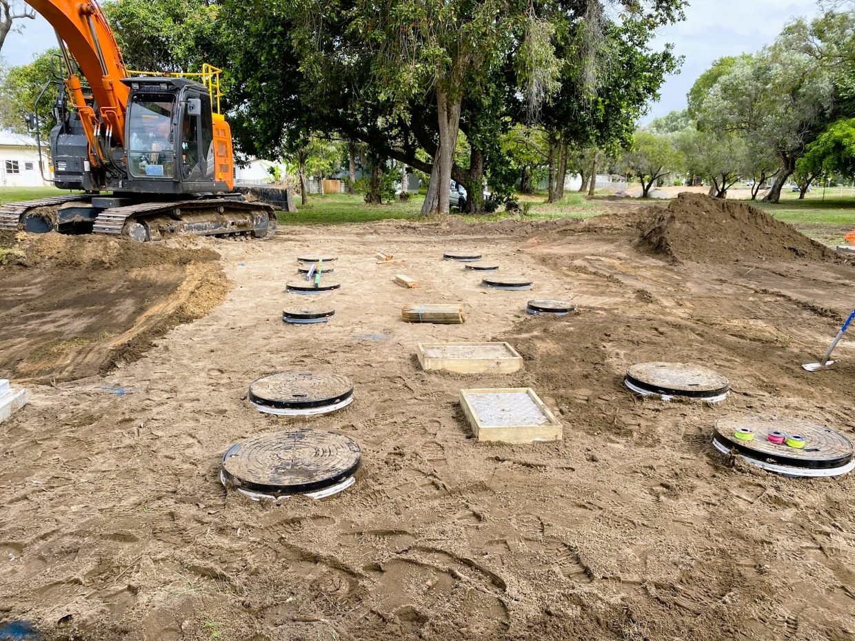 The gas tight access lids are the only visible element of the system once installed.