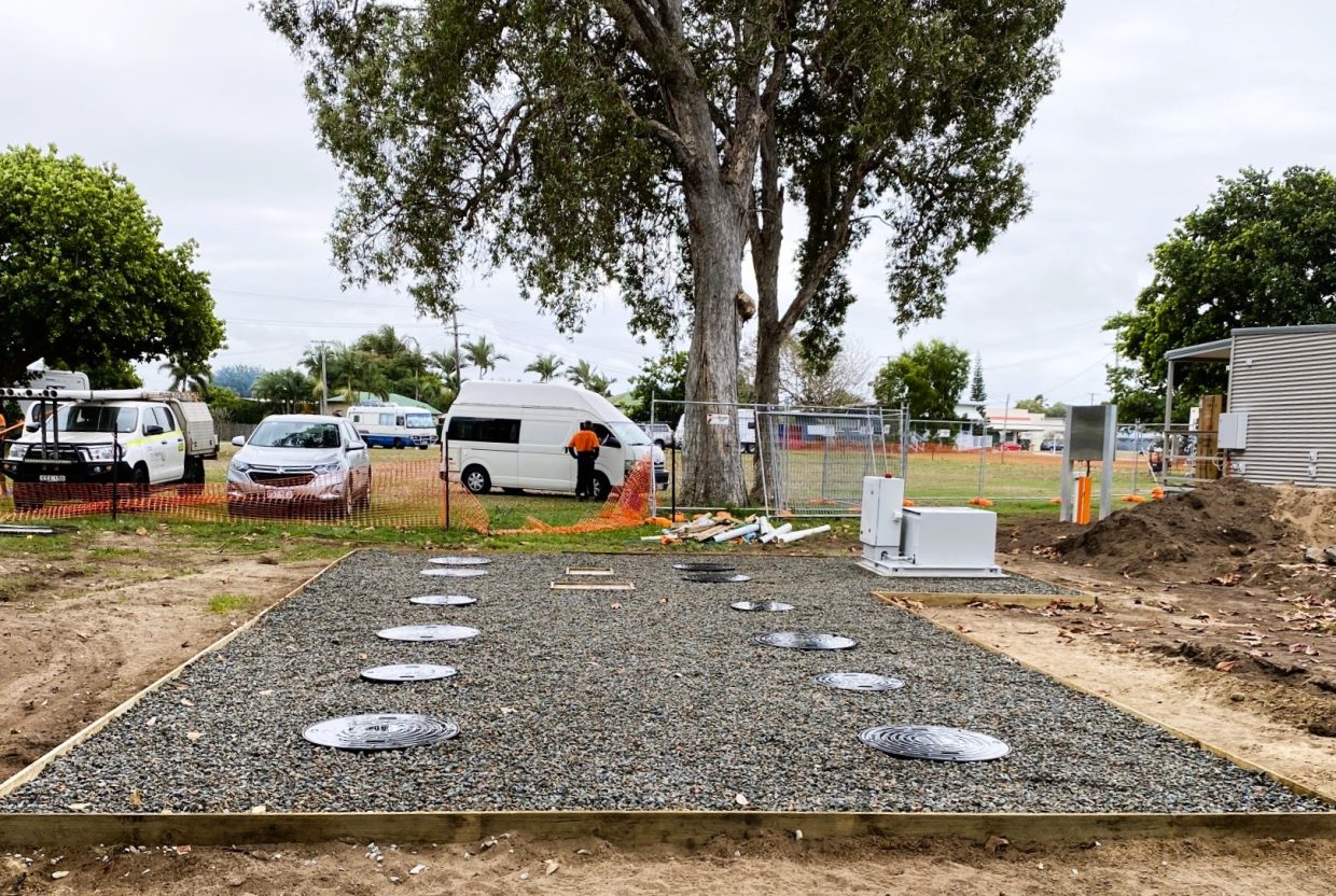 The systems for the treatment of wastewater are underground and out of sight