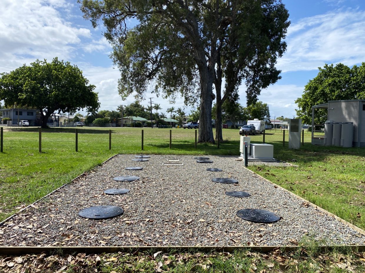 Wastewater treatment system at Forrest Beach RV Park 12 months after installation.