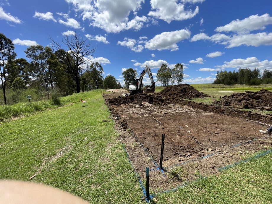 Excavating effluent dispursal area for Nepean Christian School wastewater treatment system upgrade