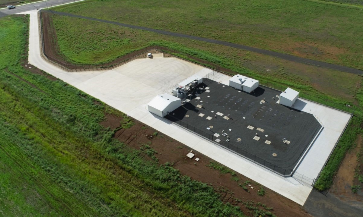 Aerial view of the scalable Wellcamp Wastewater Treatment Plant after expansion