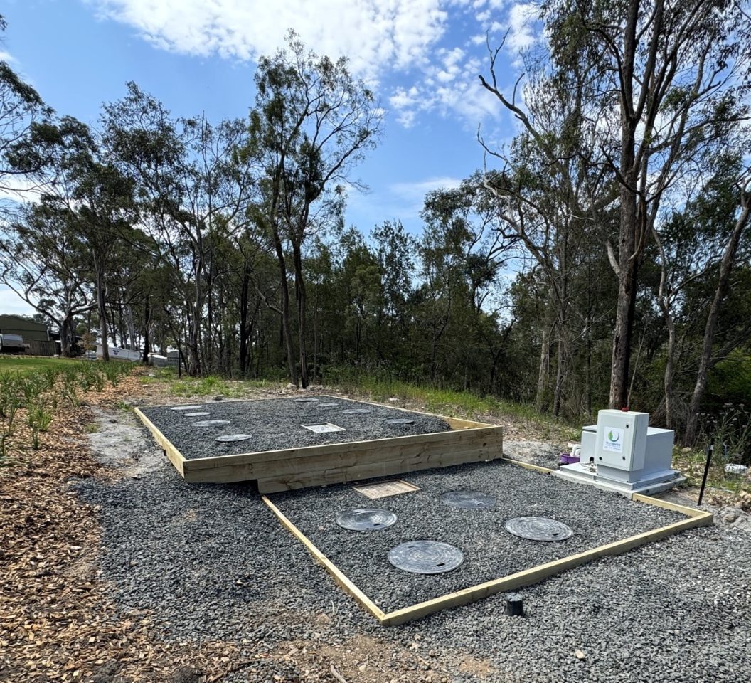 Sewage infrastructure installed underground.