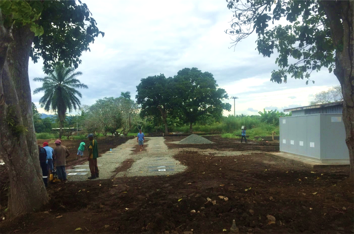 Top dressing of the STP compound with gravel to aid in surface water drainage.